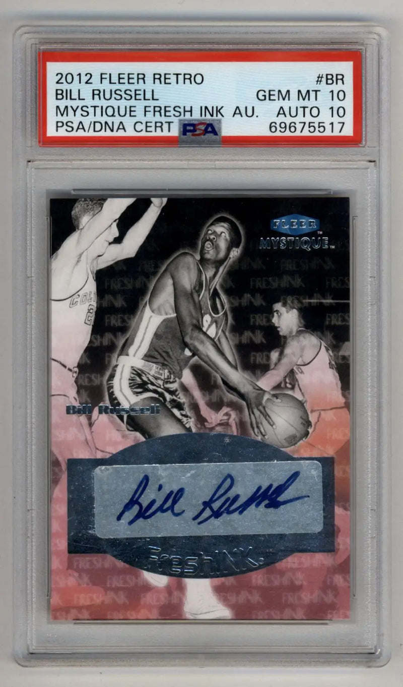 Bill Russell 2012-13 Fleer Retro Mystique Fresh Ink Auto PSA 10 Gem Mint Auto 10 - Basketball Card Single
