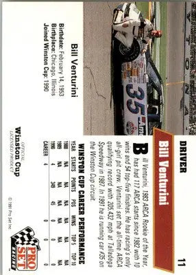Bill Venturini - 1991 Pro Set - #11 - RC Racing - Racing Card Single