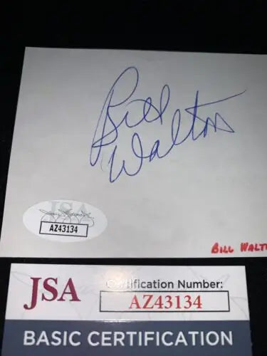 Autographed Bill Walton memorabilia for collectors of trading cards and basketball history