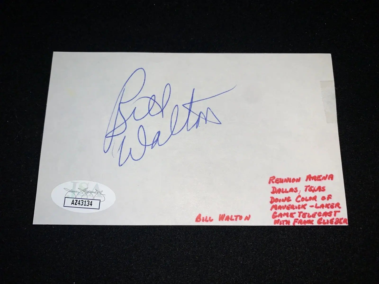 Autographed Bill Walton trading card from Celtics and Trailblazers with JSA certification
