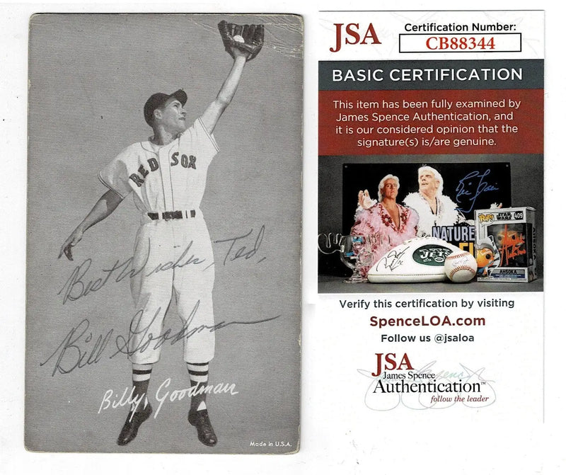 Billy Goodman Signed 1947-66 Exhibits Autograph Boston Red Sox JSA Auto - Baseball Card Single