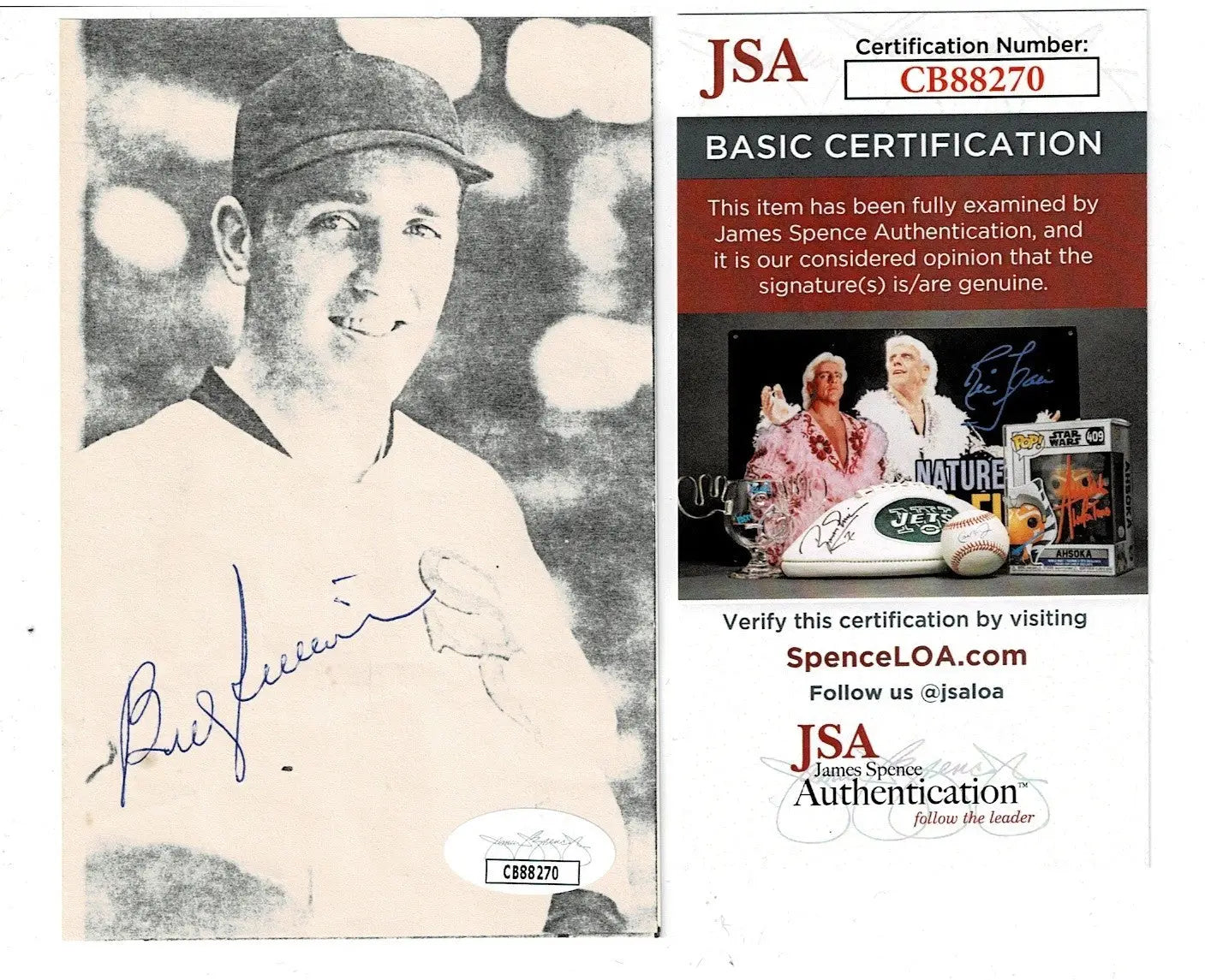 BILLY SULLIVAN Jr White Sox Catcher Signed AUTO AUTOGRAPH 3X5 PHOTO JSA - Sports Memorabilia
