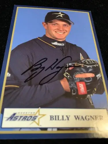 Billy Wagner Signed 3x5 Post Card Photo Auto 1998 Houston Astros Team Issue JSA - Baseball Card Single