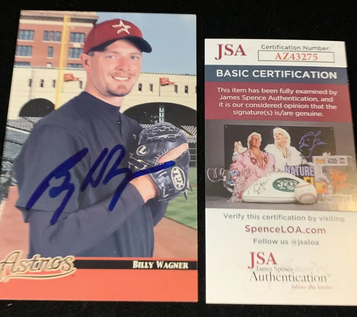 Billy Wagner Signed 3x5 Post Card Photo Auto 2001 Houston Astros Team Issue JSA - Baseball Card Single