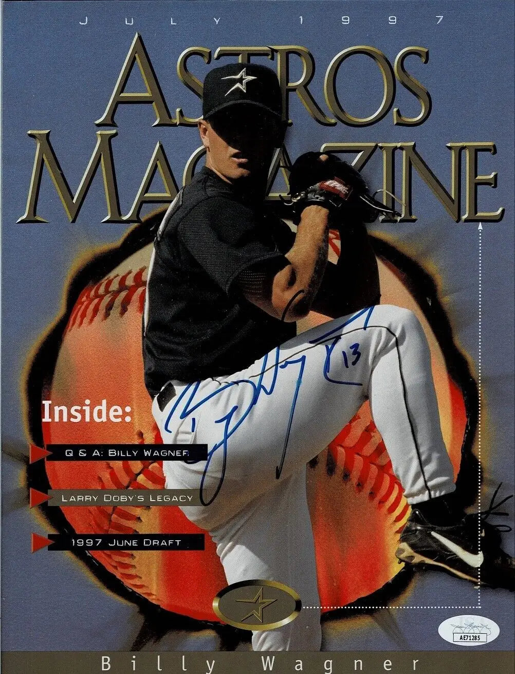 Billy Wagner signed auto Houston Astros magazine cover with JSA authentication
