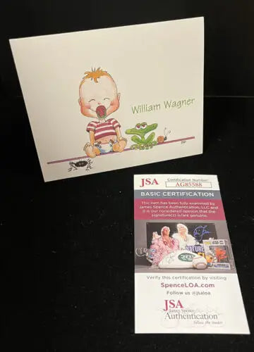 Baby-themed greeting card with Billy Wagner signed auto and JSA authentication for Houston Astros