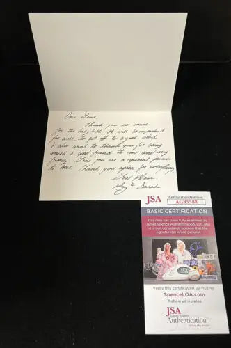 Handwritten thank you note card signed by Billy Wagner with JSA certification for Houston Astros