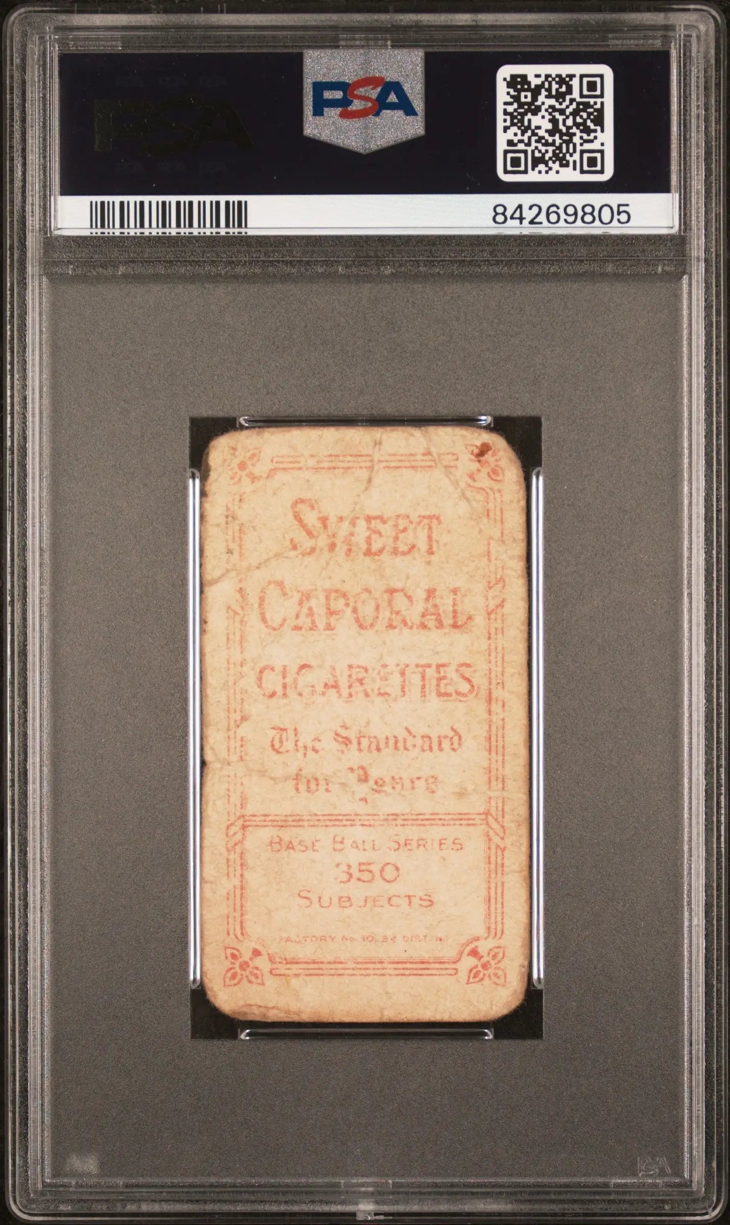 Vintage Birdie Cree 1909-11 T206 Sweet Caporal 350/30 in PSA 1 Poor grading holder
