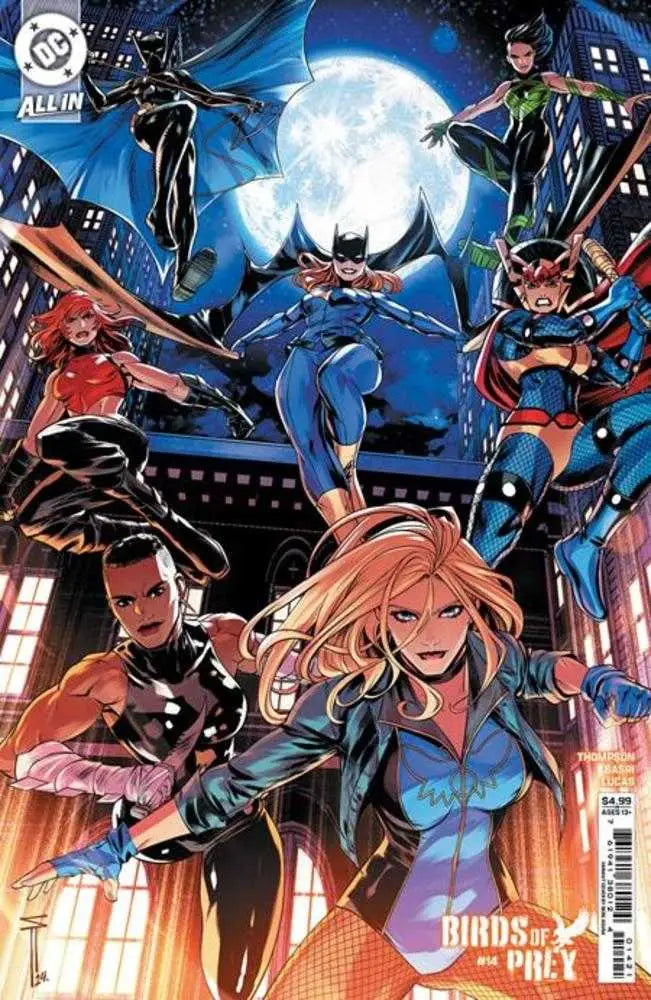 Comic book cover C Serg Acuna card stock variant showcasing DC Comics superheroes at night