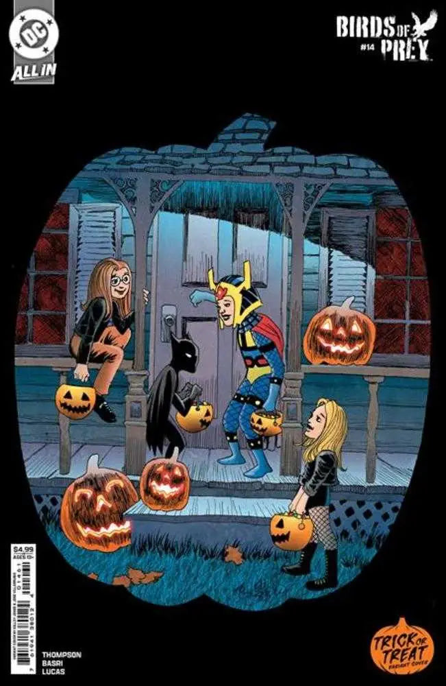 Comic book cover D Kelley Jones featuring trick-or-treaters on Halloween night