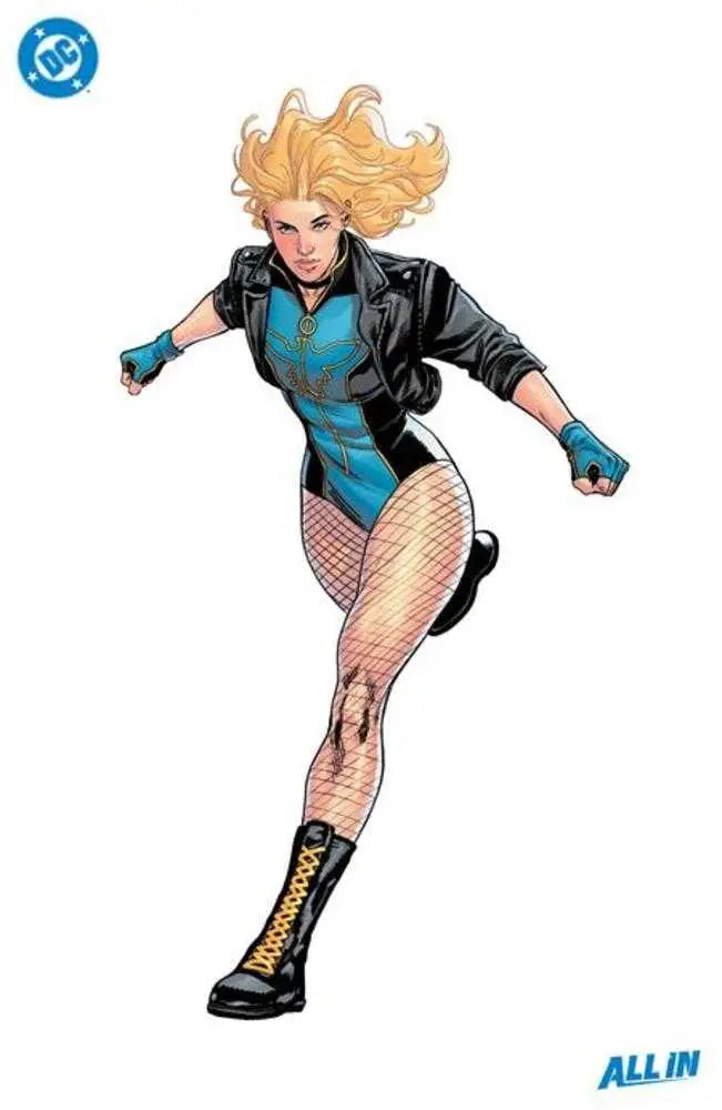 Comic book superhero in black leather jacket, featured on Birds Of Prey trading cards