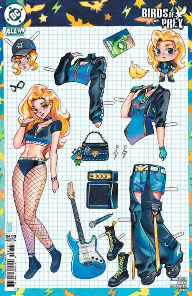 Birds of Prey paper doll comic book cover C Rian Gonzales card stock variant