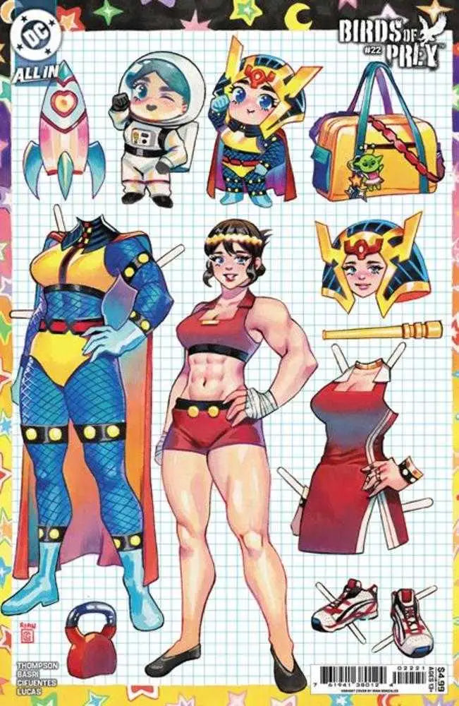 Birds of Prey paper doll comic cover featuring Rian Gonzales Card Stock Variant