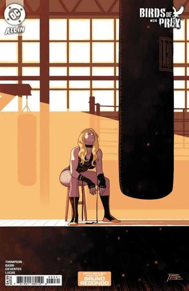 Comic book cover D Bruno Redondo featuring a blonde woman in a boxing gym card stock variant