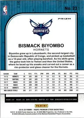 Bismack Biyombo - 2019-20 Hoops Premium Stock - #23 - Prizms Silver Mojo - Basketball Card Single