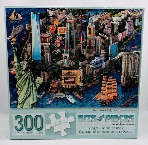 New York City view 300 piece jigsaw puzzle featuring iconic skyline and landmarks