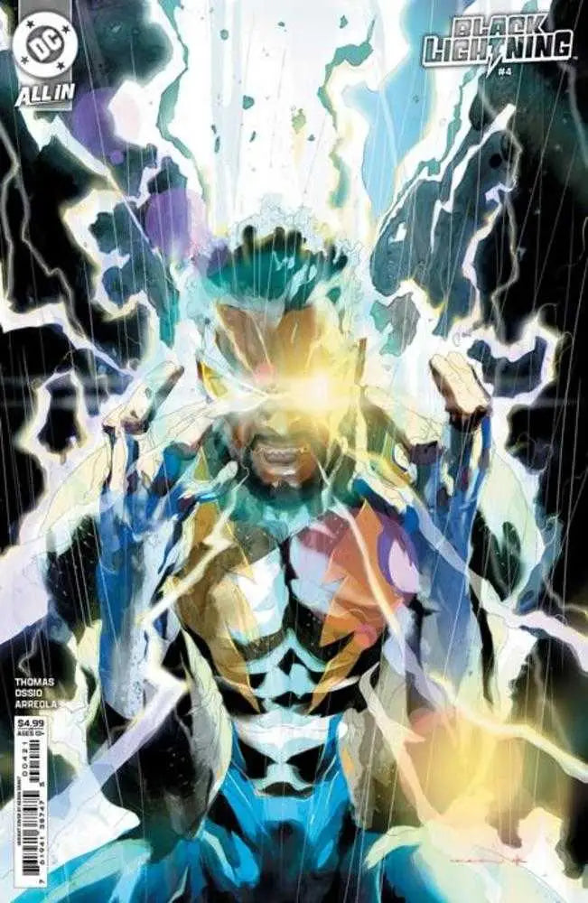 Black Lightning comic book Cover B Keron Grant Card Stock Variant featuring vibrant artwork