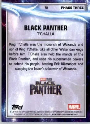 Black Panther - 2025 Topps Chrome Marvel Studios - #79 - Non_sport - Marvel Card Single