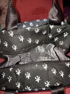 Black Wednesday Addams Themed Lunch Bag with a ’Dancing Queen’ Graphic Netflix - Collectibles