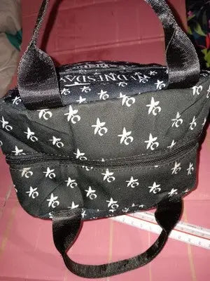 Black Wednesday Addams Themed Lunch Bag with a ’Dancing Queen’ Graphic Netflix - Collectibles