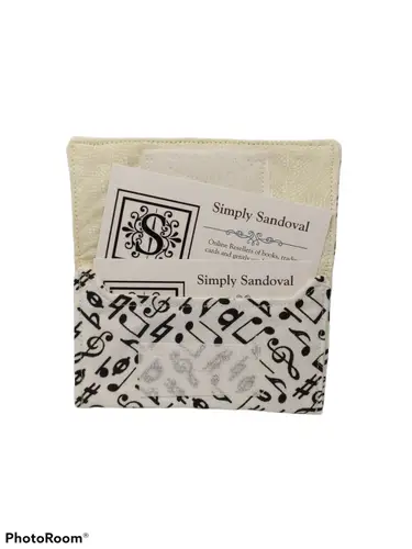 Black & White Musical Notes design Re-useable *gift card holder * busin ID:33301 - General Merchandise