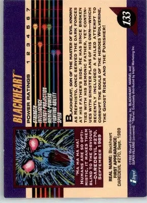 Blackheart - 1992 Impel Marvel Universe - NM - #133 - Marvel Card Single