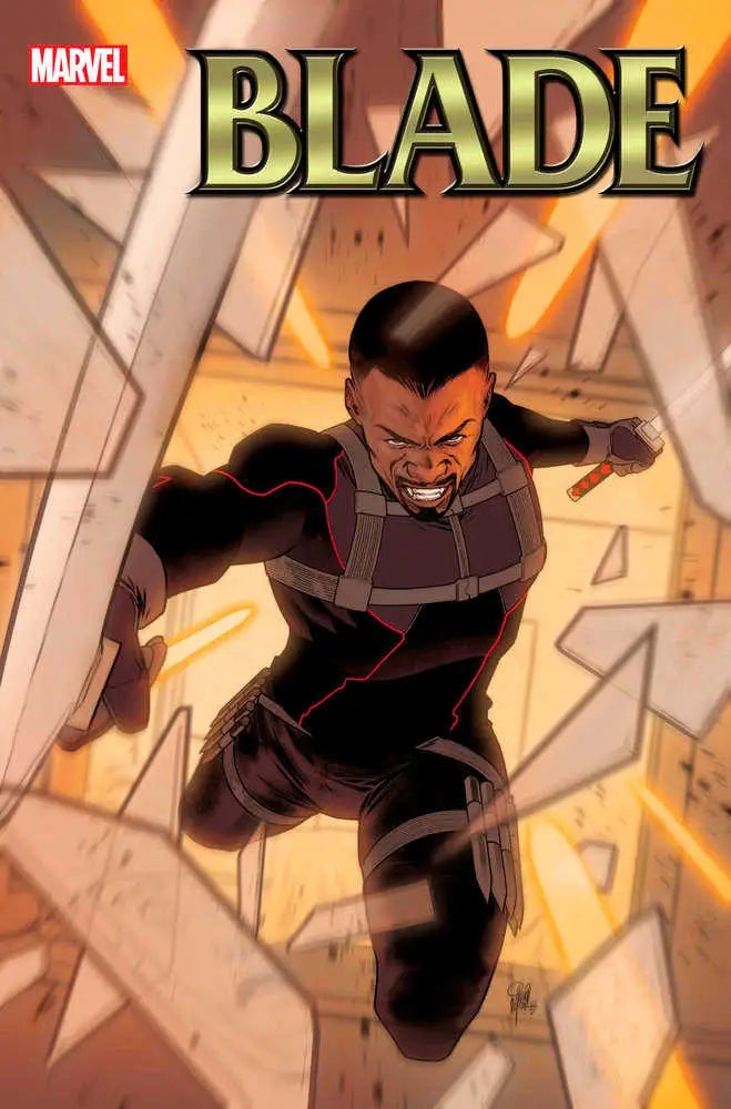 Dynamic comic book cover of Blade 2 featuring a vampire hunter in action