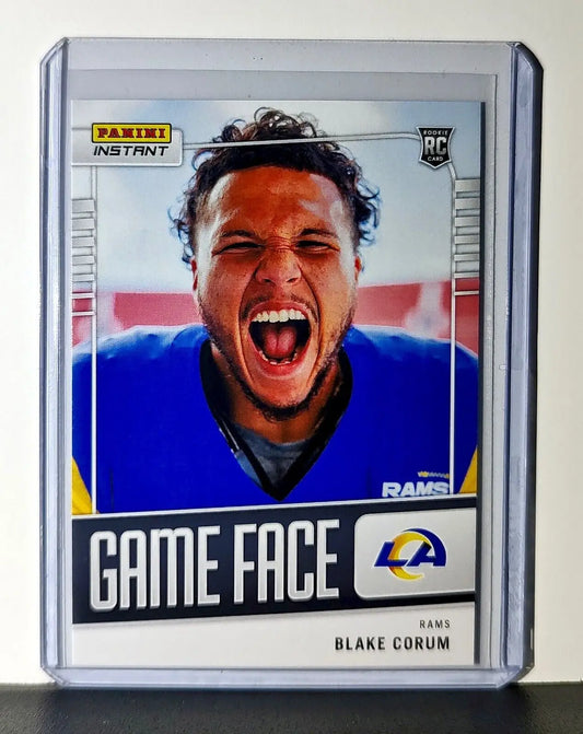 Blake Corum 2024 Panini Game Face #3 NFL Rookie Card Los Angeles Rams 1/331 - Football Card Single