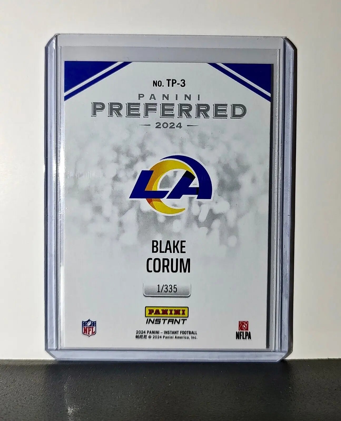 Blake Corum 2024 Panini Preferred NFL #3 Rookie Football Card LA Rams 1/335 - Football Card Single