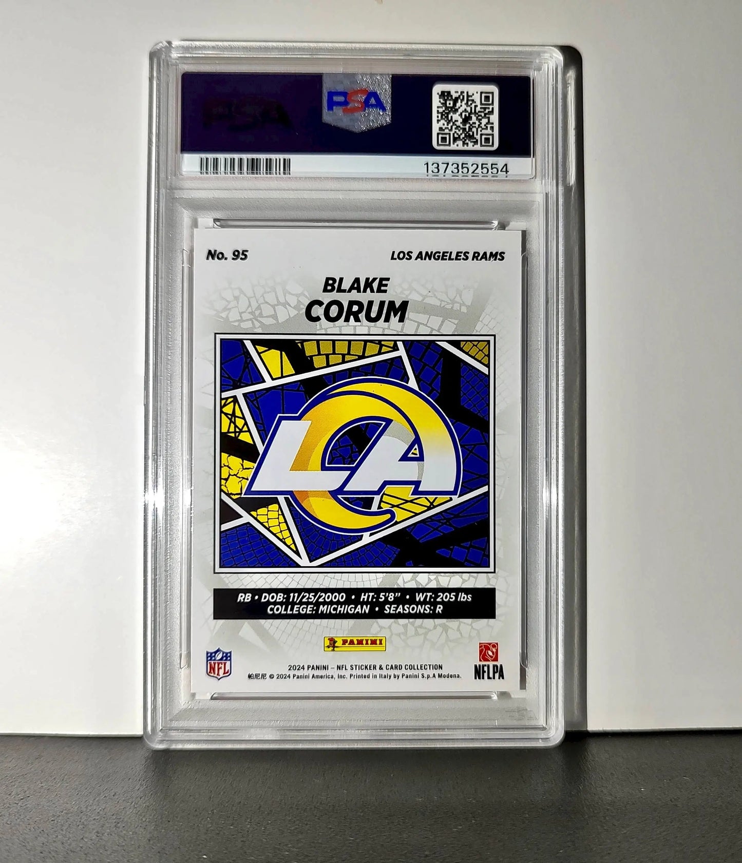 Blake Corum 2024 Panini Sticker Collection 127/299 #95 Red Foil PSA 10 Gem Mint - Other