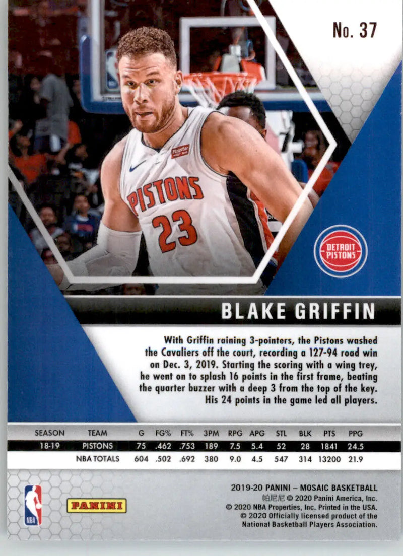 Blake Griffin - 2019-20 Panini Mosaic - #37 - Basketball - Basketball Card Single