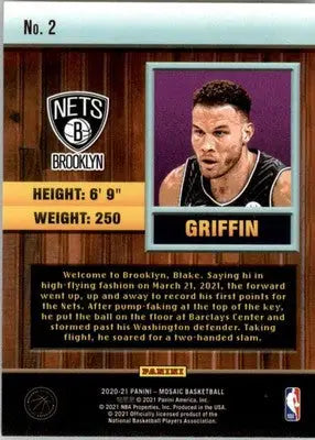Blake Griffin - 2020-21 Panini Mosaic - #2 - Jam Masters Basketball - Basketball Card Single