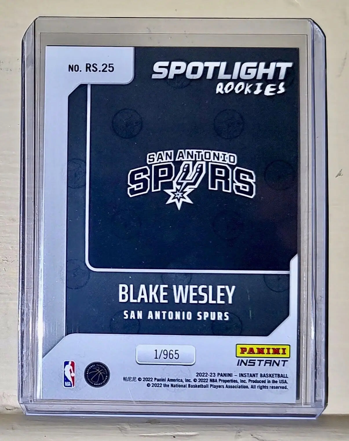 Blake Wesley 2022-23 Panini NBA #25 Spotlight Rookies Card 1/965