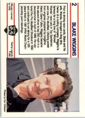 Blake Wiggins - 1991 Racing Legends IHRA - #2 - Racing - Racing Card Single