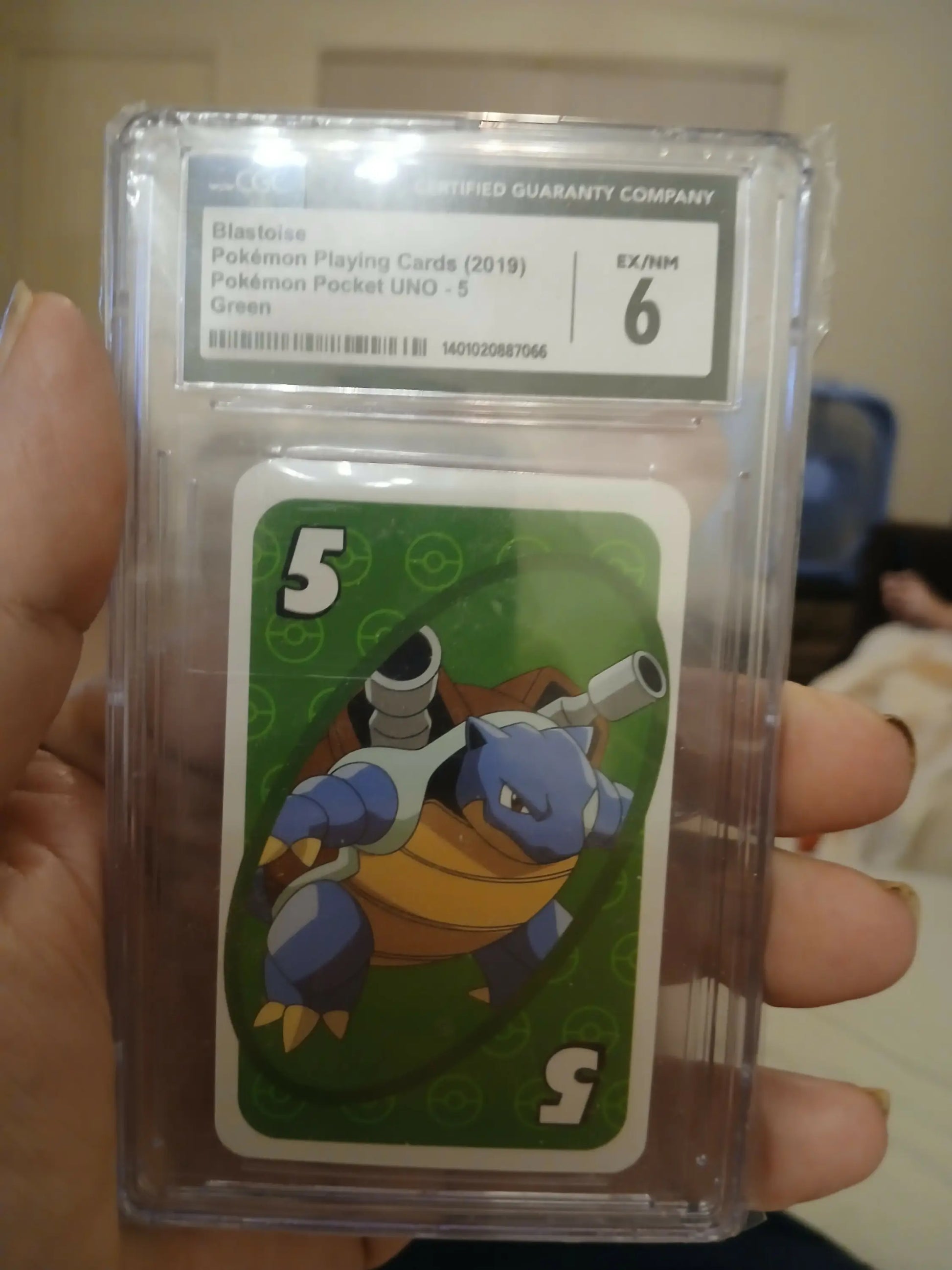 Graded Blastiose Pokémon playing card from Pokémon playing cards UNO 5 set