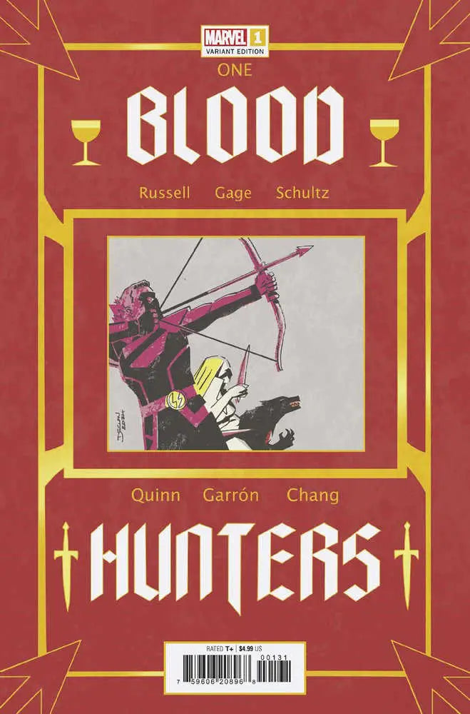 Blood Hunters comic book cover featuring archer in red, perfect for trading cards collection