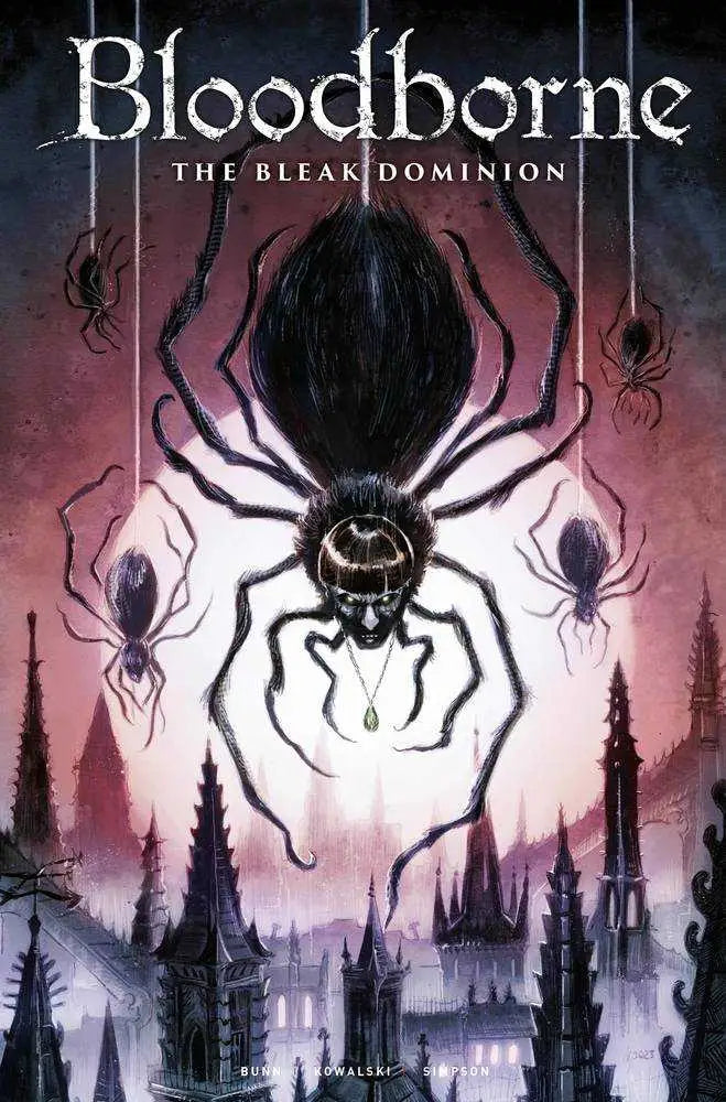 Black spider with white markings on Bloodborne Bleak Dominion #1 Cover C Harding