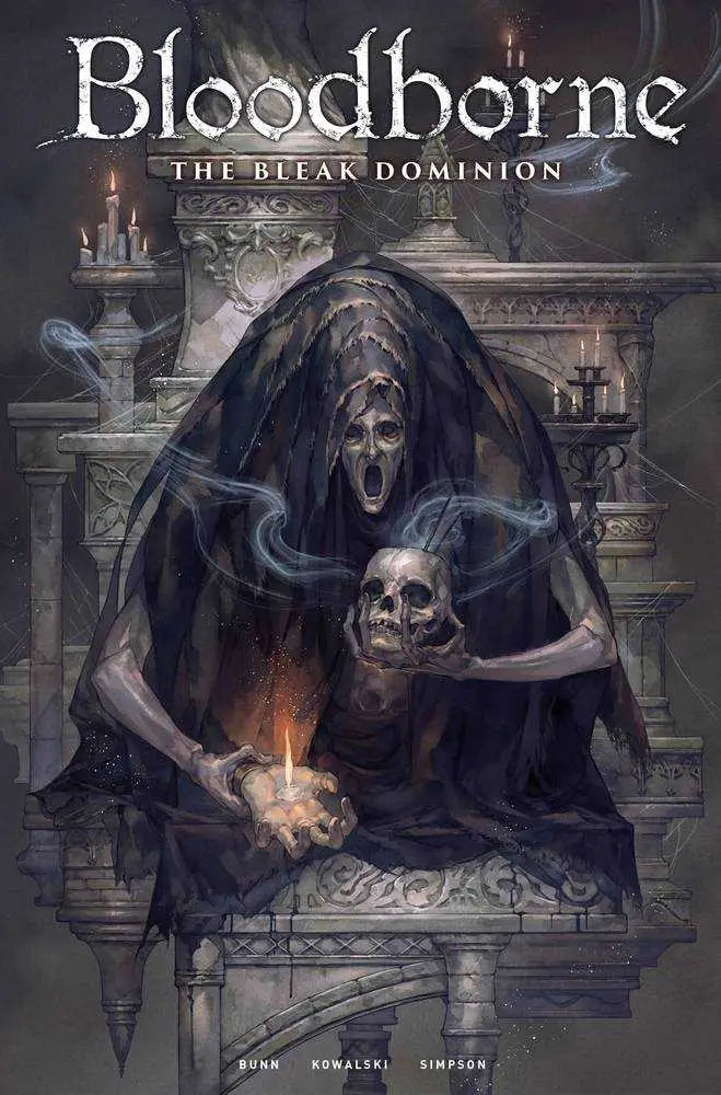 Grim Reaper and skull artwork from Bloodborne Bleak Dominion by Cullen Bunn and Piotr Kowalski