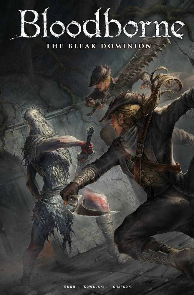 Cover art for Bloodborne: The Bleak Dominion showcasing gothic warriors in combat