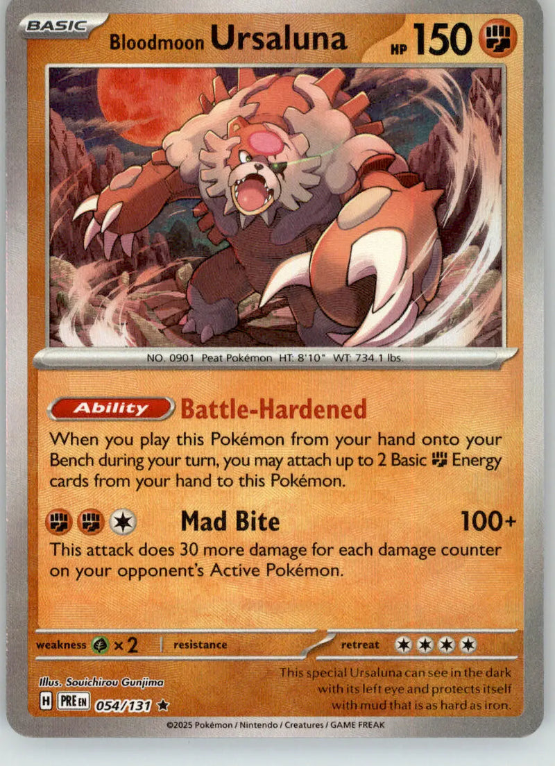 Bloodmoon Ursaluna - Poke Ball Pattern - Prismatic Evolutions - 054/131 Holo NM