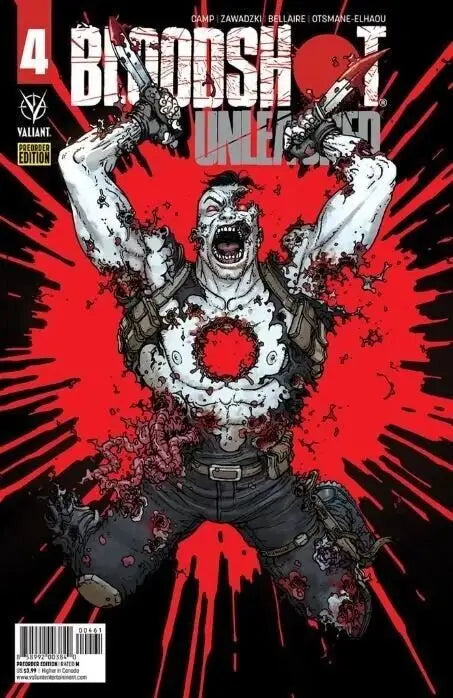 Bloodshot Unleashed #4 cover with muscular figure, ideal for trading cards enthusiasts