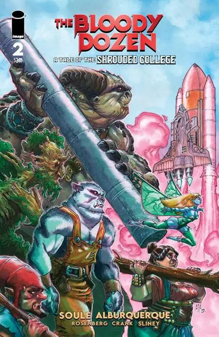 Comic book cover of Bloody Dozen with anthropomorphic animals in military gear