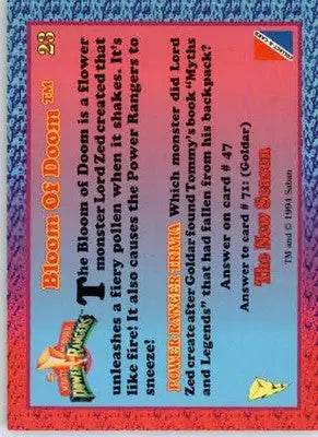 Bloom Of Doom - 1995 Collect-A-Card Power Rangers The New Season Hobby - #23 - Non-Sports Card Single