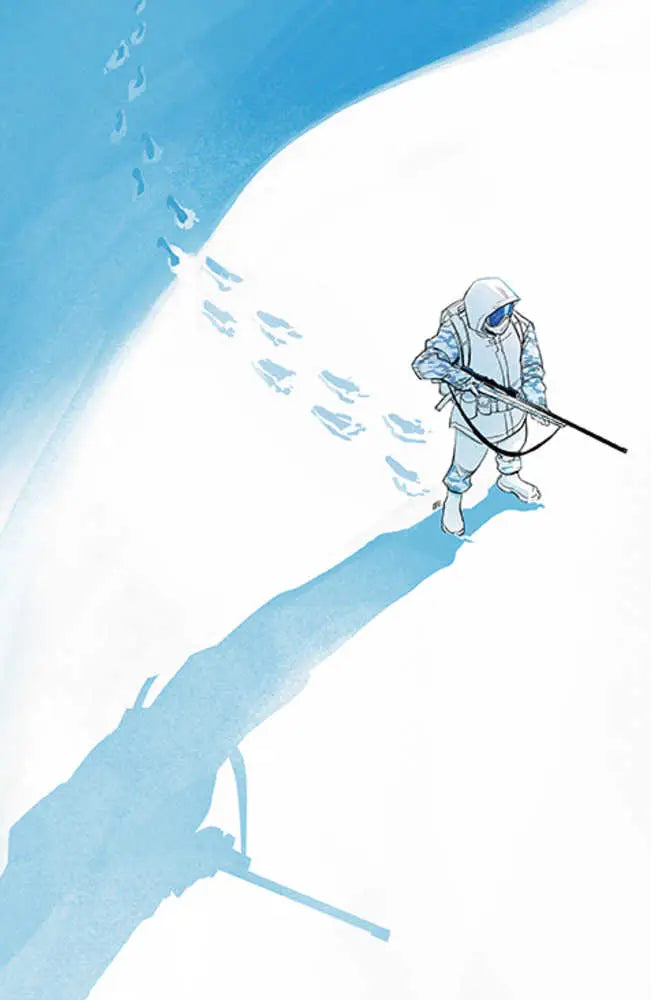 Mountaineer in winter gear climbing snowy slope, ideal for trading cards enthusiasts