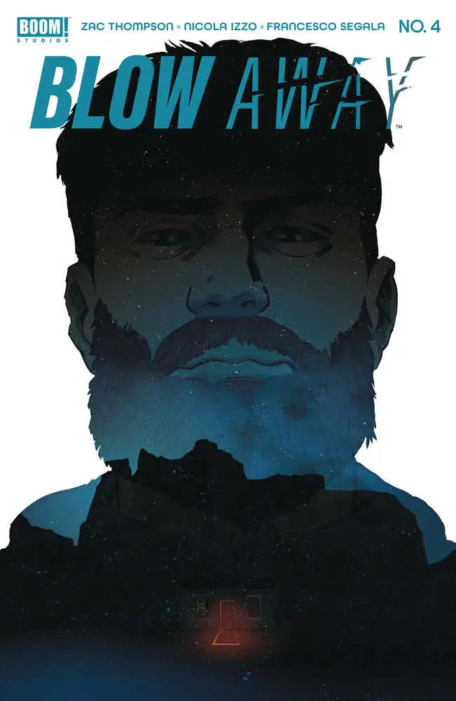 Dark silhouette of a person with Blow Away text, Cover B Boss design for trading cards