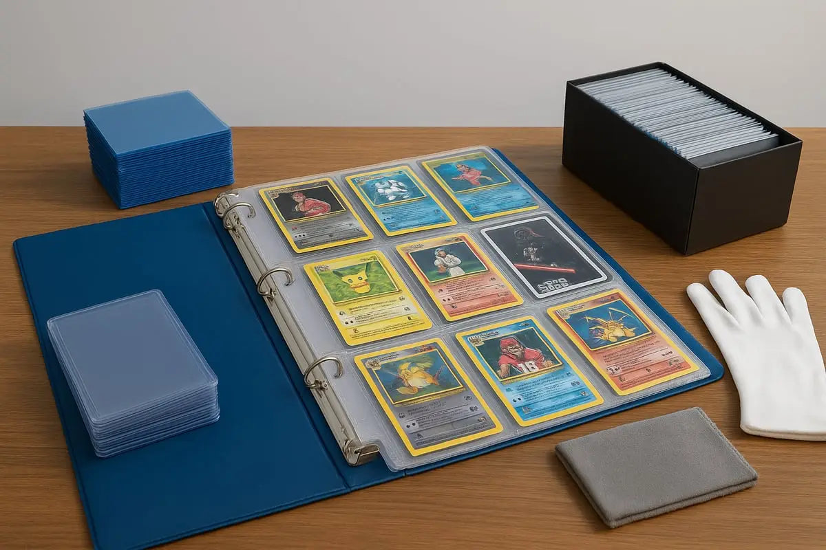 Blue Pokémon card binder with protective sleeves for your collecting card journey
