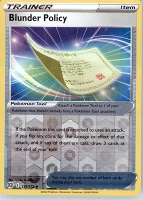 Blunder Policy - SWSH09: Brilliant Stars - Reverse Holo LP - #131/172 - Pokémon Card Single