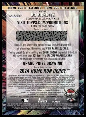 Bo Bichette 2023 Topps Home Run Challenge (Series One) #HRC-17 Toronto Blue Jays - Baseball Card Single