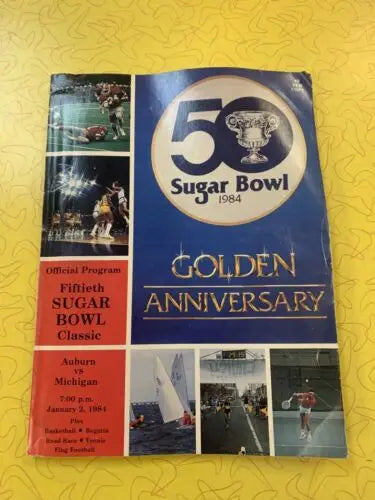 Bo Jackson 1984 50th Sugar Bowl Football Program featuring Auburn vs. Michigan matchup