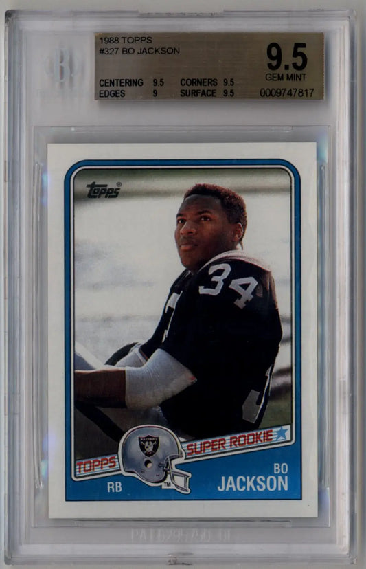 Bo Jackson 1988 Topps Rookie #327 BGS 9.5 Gem Mint - Baseball Card Single